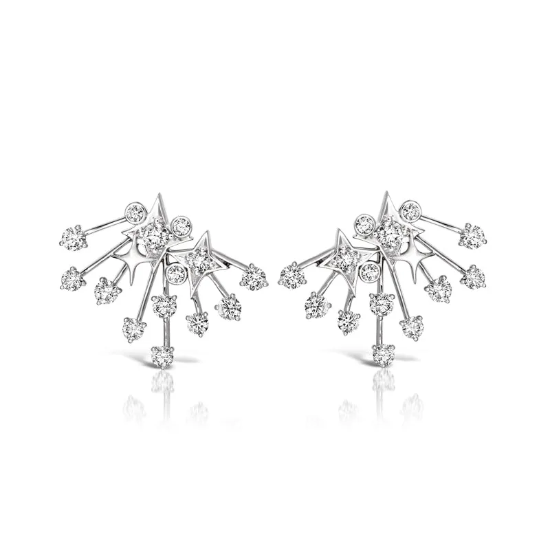 18k Luminus White Gold Earring With 2.49 Cts Vs-Gh Diamonds