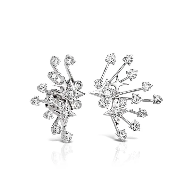 18k Luminus White Gold Earring With 2.49 Cts Vs-Gh Diamonds