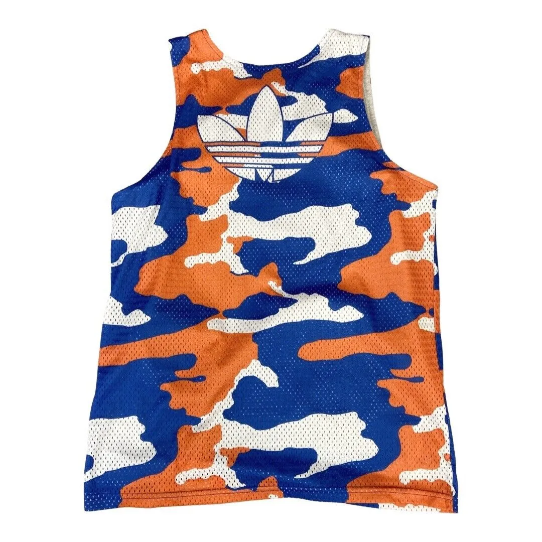 2014 Orange, White & Blue Camo Adidas New York Knicks Lined Mesh Vest Medium