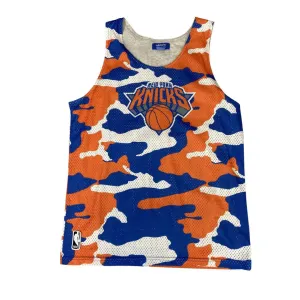 2014 Orange, White & Blue Camo Adidas New York Knicks Lined Mesh Vest Medium