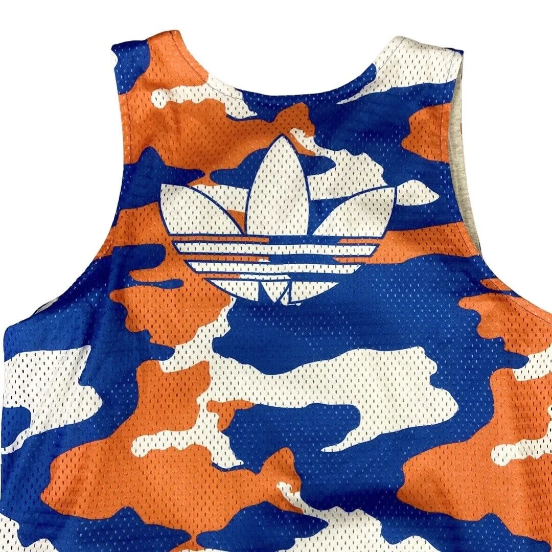 2014 Orange, White & Blue Camo Adidas New York Knicks Lined Mesh Vest Medium