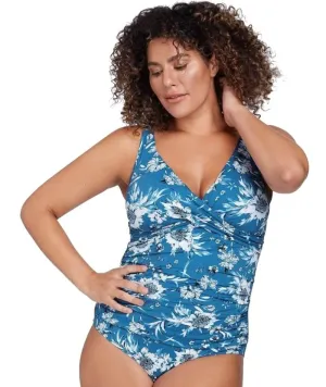 Artesands Fleur Du Champ Delacroix Cross Front D-G Cup One Piece Swimsuit - Cerulean