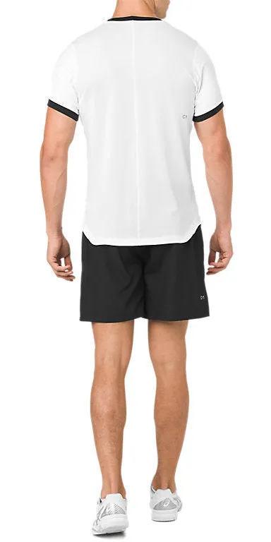 Asics Club Short Sleeve Top White/Black - T-Shirt 2041A037-100