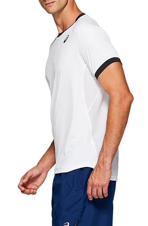 Asics Club Short Sleeve Top White/Black - T-Shirt 2041A037-100