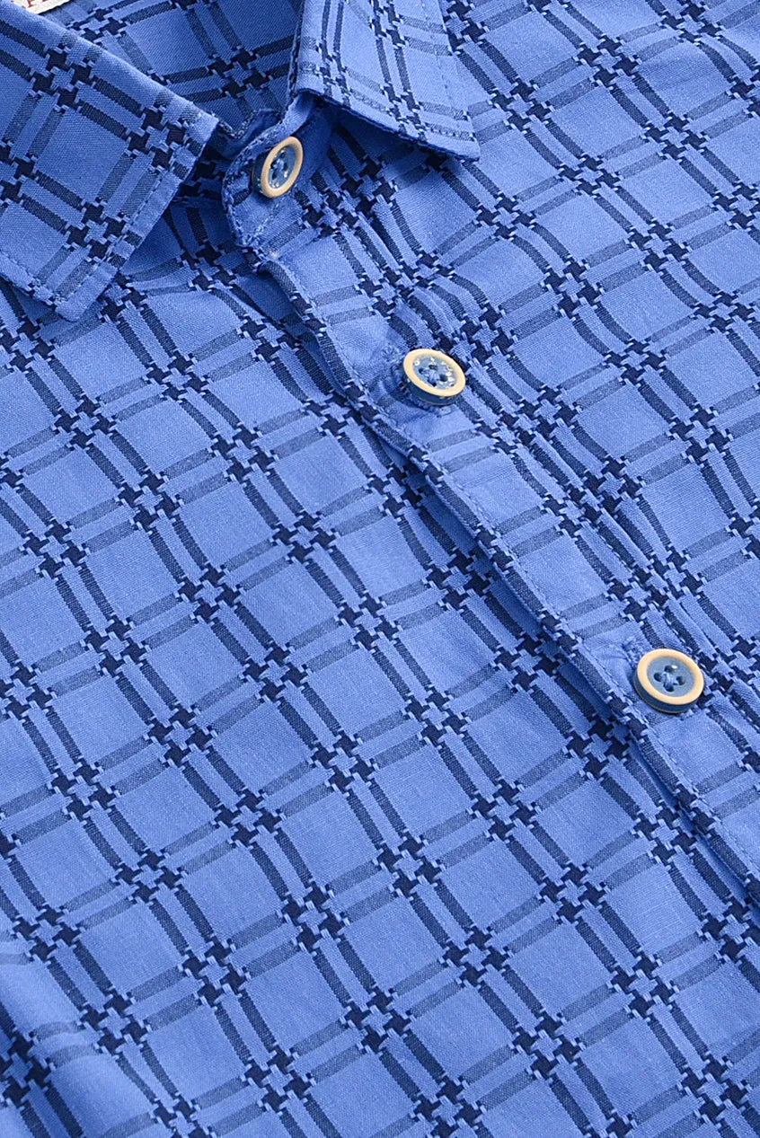 Blue Classic Checked Shirt