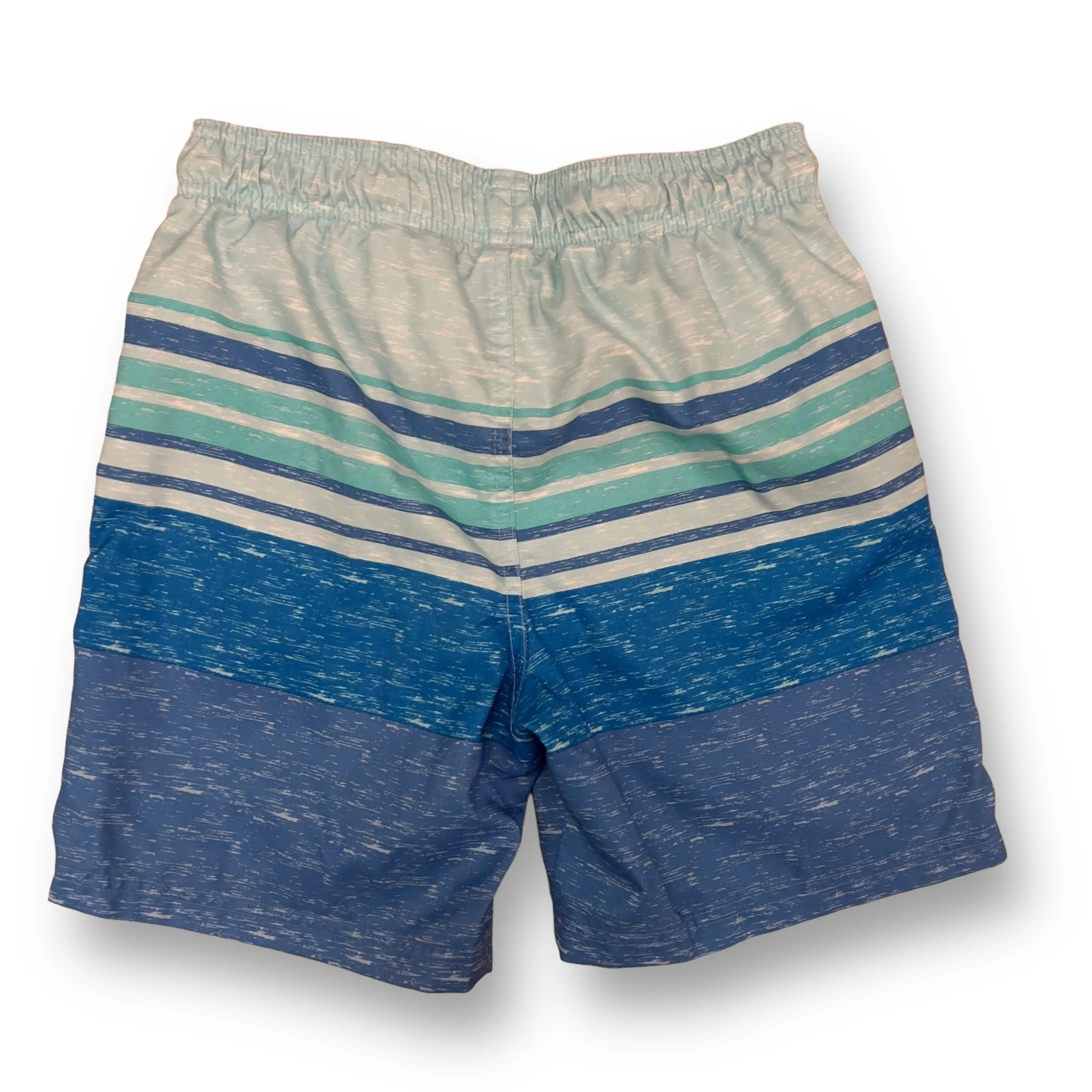 Boys Cat & Jack Size 10/12 YMD Blue & Green Striped Swim Trunks