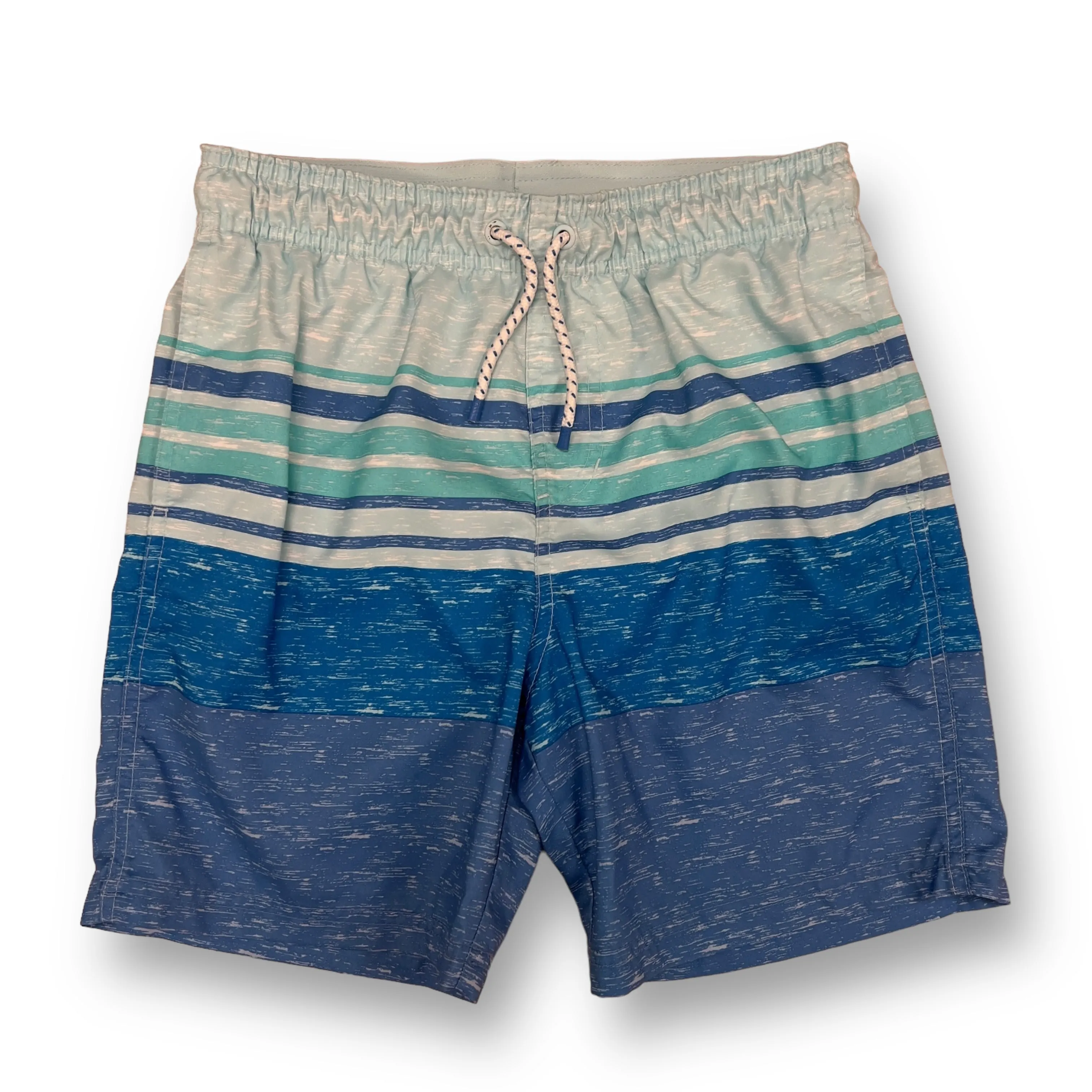 Boys Cat & Jack Size 10/12 YMD Blue & Green Striped Swim Trunks