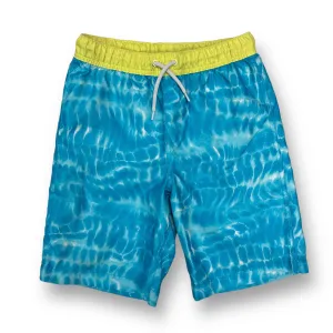 Boys Lands End Size 10/12 L Blue & Yellow Swim Trunks