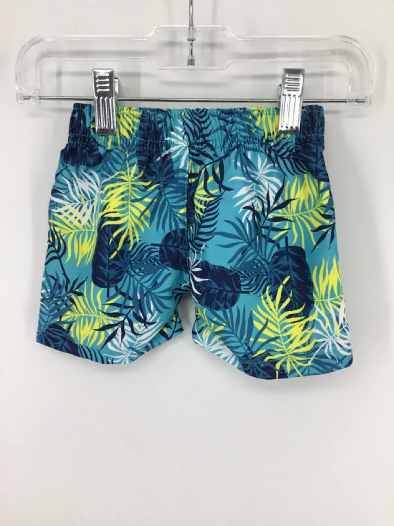 brandless Child Size 3-6 Months Blue Tropical Swimwear - boys