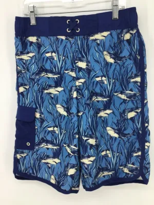 Cat & Jack Child Size 12 Blue Print Swimwear - boys