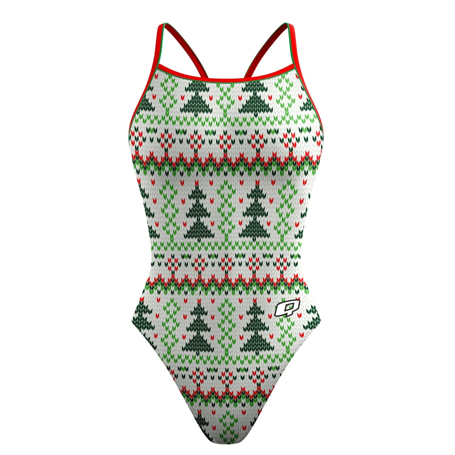 Christmas Tree Sweater Skinny Strap Swimsuit