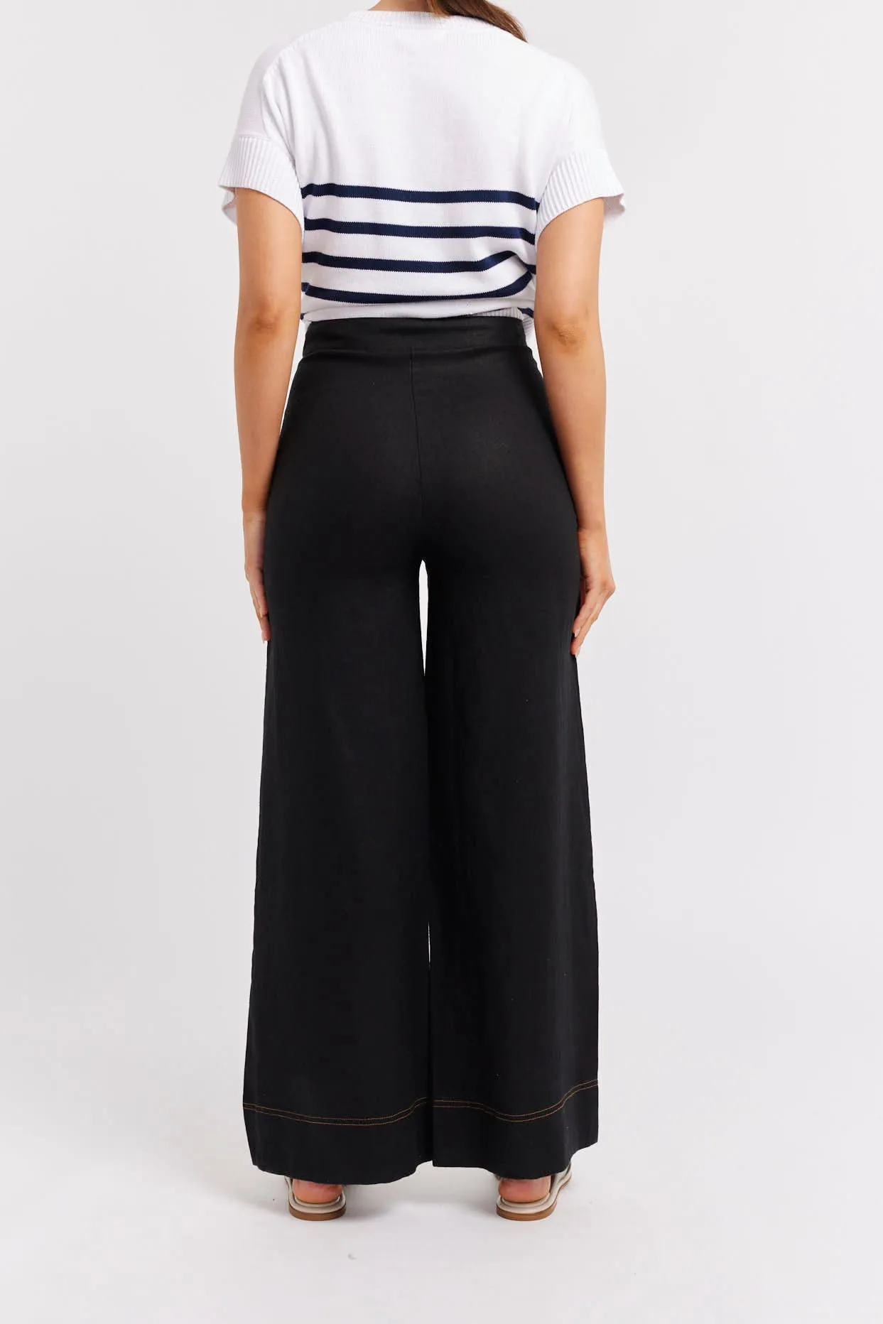 Clio Linen Pant in Black