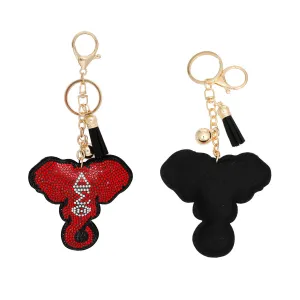 Delta Sigma Theta DST Sorority Inspired Elephant Head Red Padded Keychain