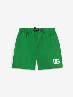 Dolce & Gabbana Boys Logo Swim Shorts in Green