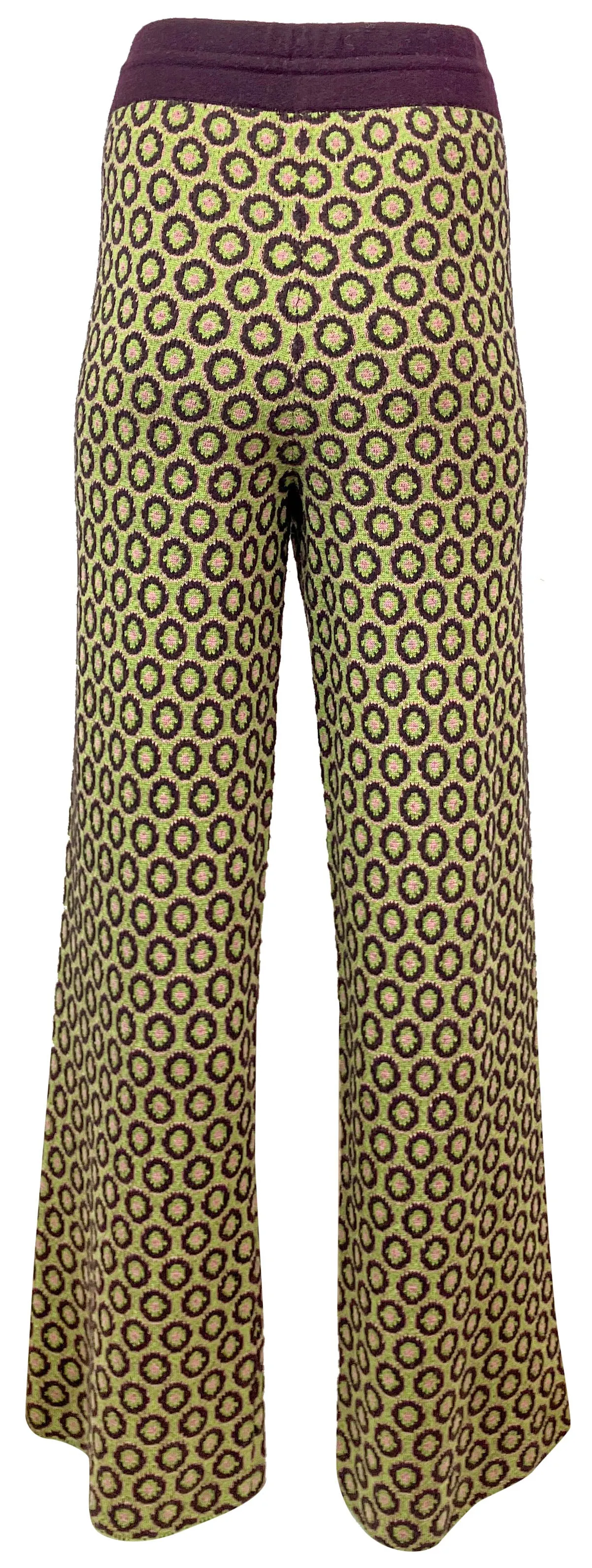 Dries Van Noten Tindra Knit Pants in Green/Purple