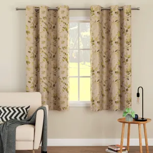 Encasa Homes Window Curtains (6 ft, 2 Panels, 44x72 in) I Semi-Blackout 85% Room Darkening I Floral & Geometric Prints I 6 Eyelets I Sound & Heat Reducing - L1 Olive