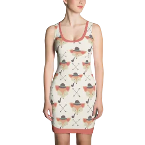 Fox with Hat Hipster Print Bodycon Dress