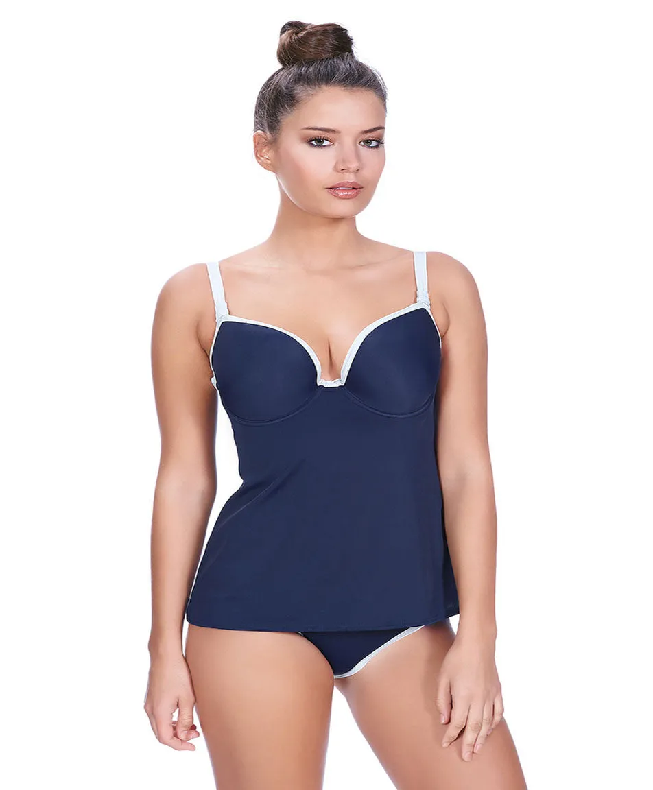 Freya In The Navy Deco Underwire Molded Tankini, Marine