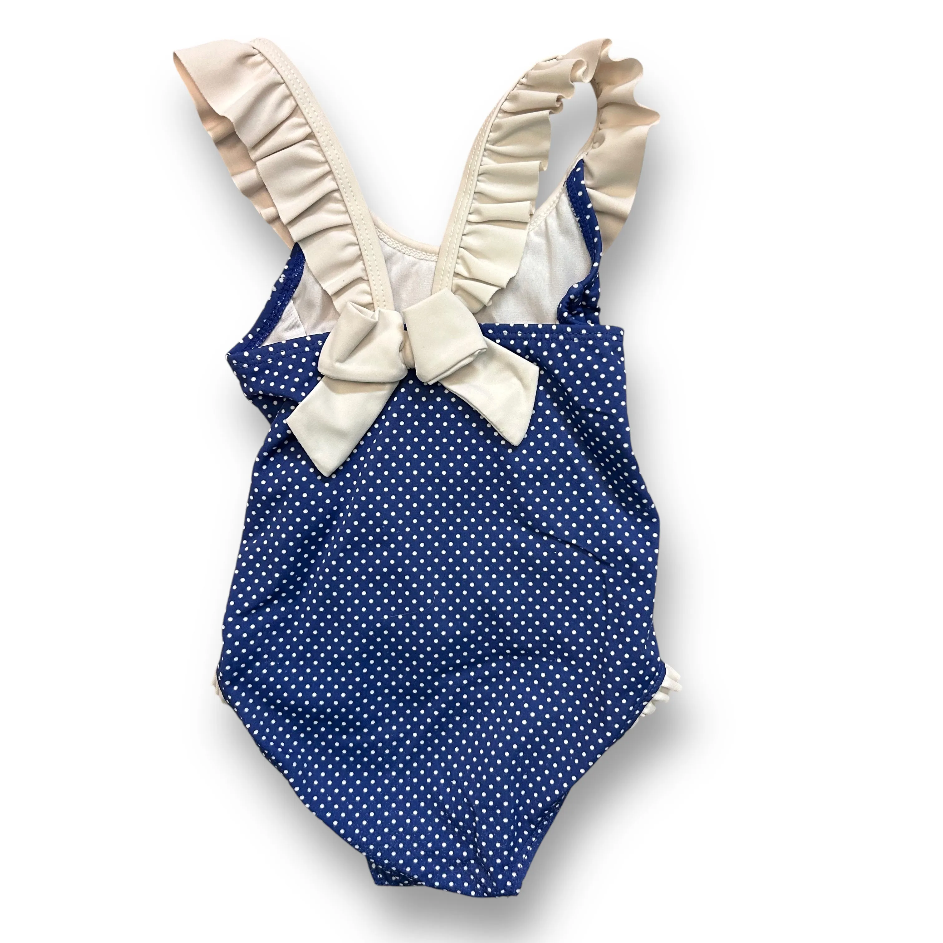 Girls Janie and Jack Size 18-24 Months Blue & White Polka Dot Bathing Suit