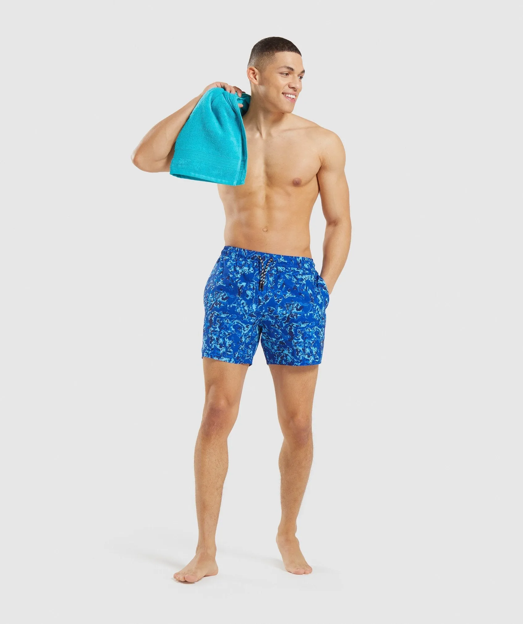 Gymshark Swim Shorts - Blue Water Print