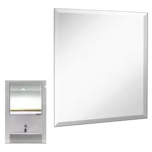 Hamilton Hill Large Simple Square Mirror with 1 Inch Bevel | Frameless 24 Inch Mirrorwith