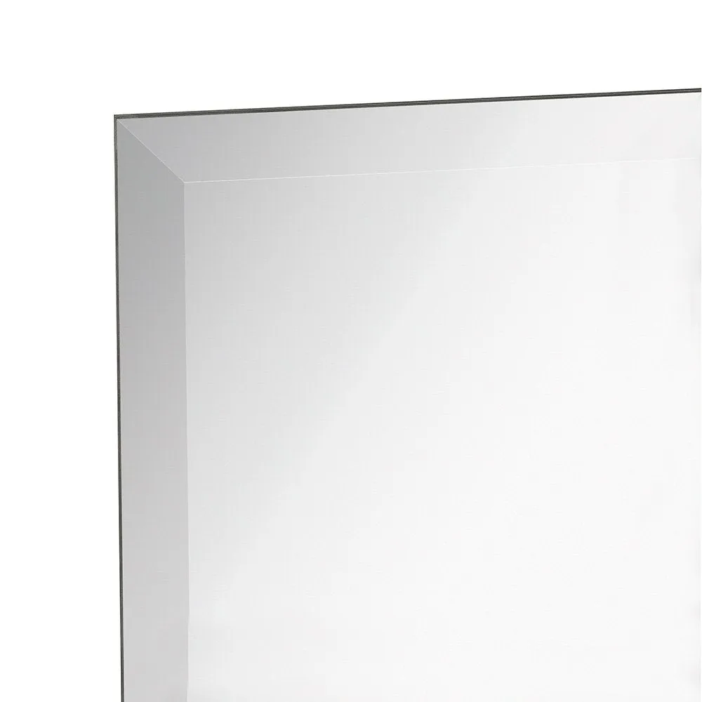 Hamilton Hill Large Simple Square Mirror with 1 Inch Bevel | Frameless 24 Inch Mirrorwith