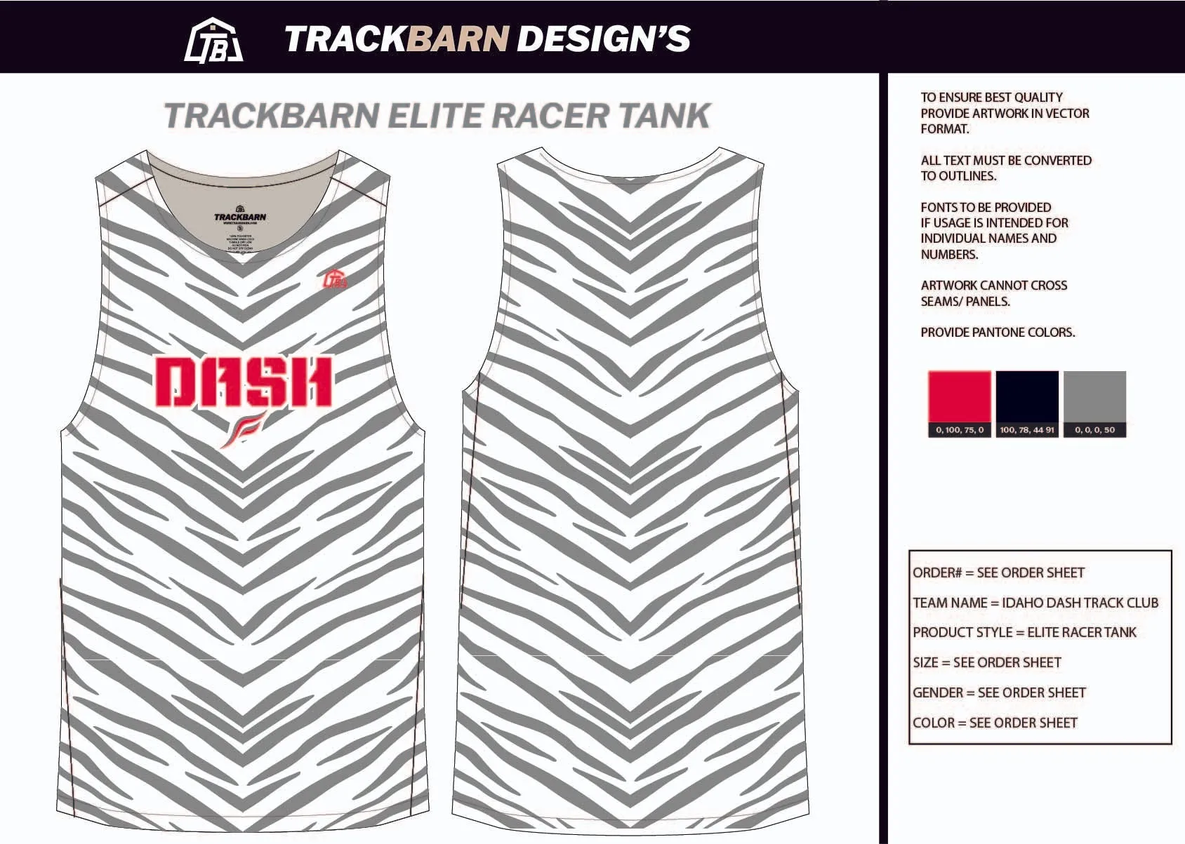 Idaho-Dash-TC Mens Track Singlet