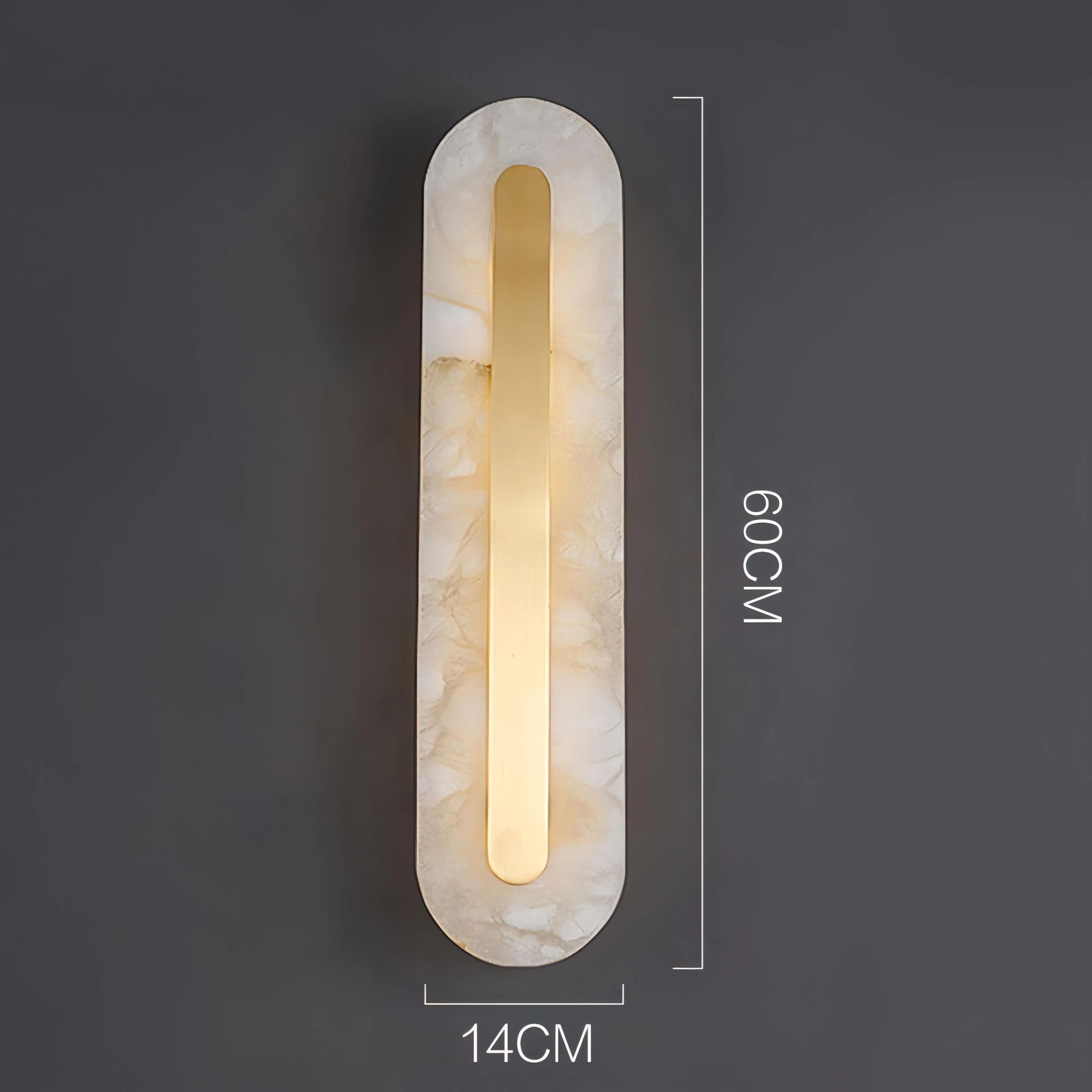 Jedidiah - Marble Gold Frame Rounded Wall Light