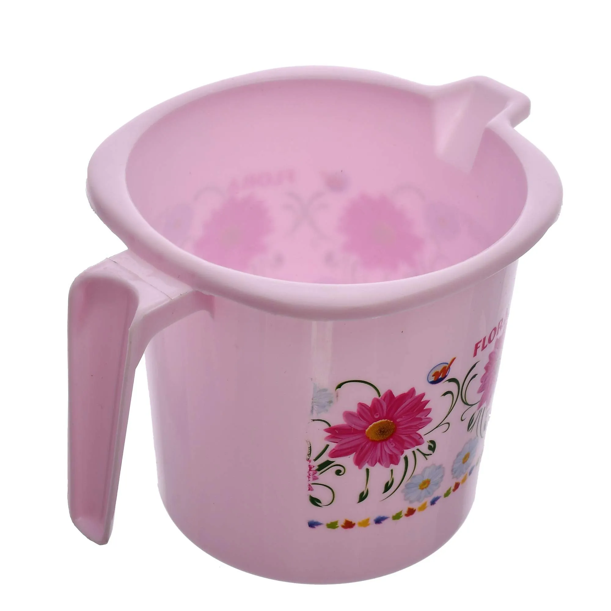 Kuber Industries Floral Printed Virgin Plastic 8 Pieces Bathroom Mug, 1000 ml (Blue & Pink)-KUBMART1256