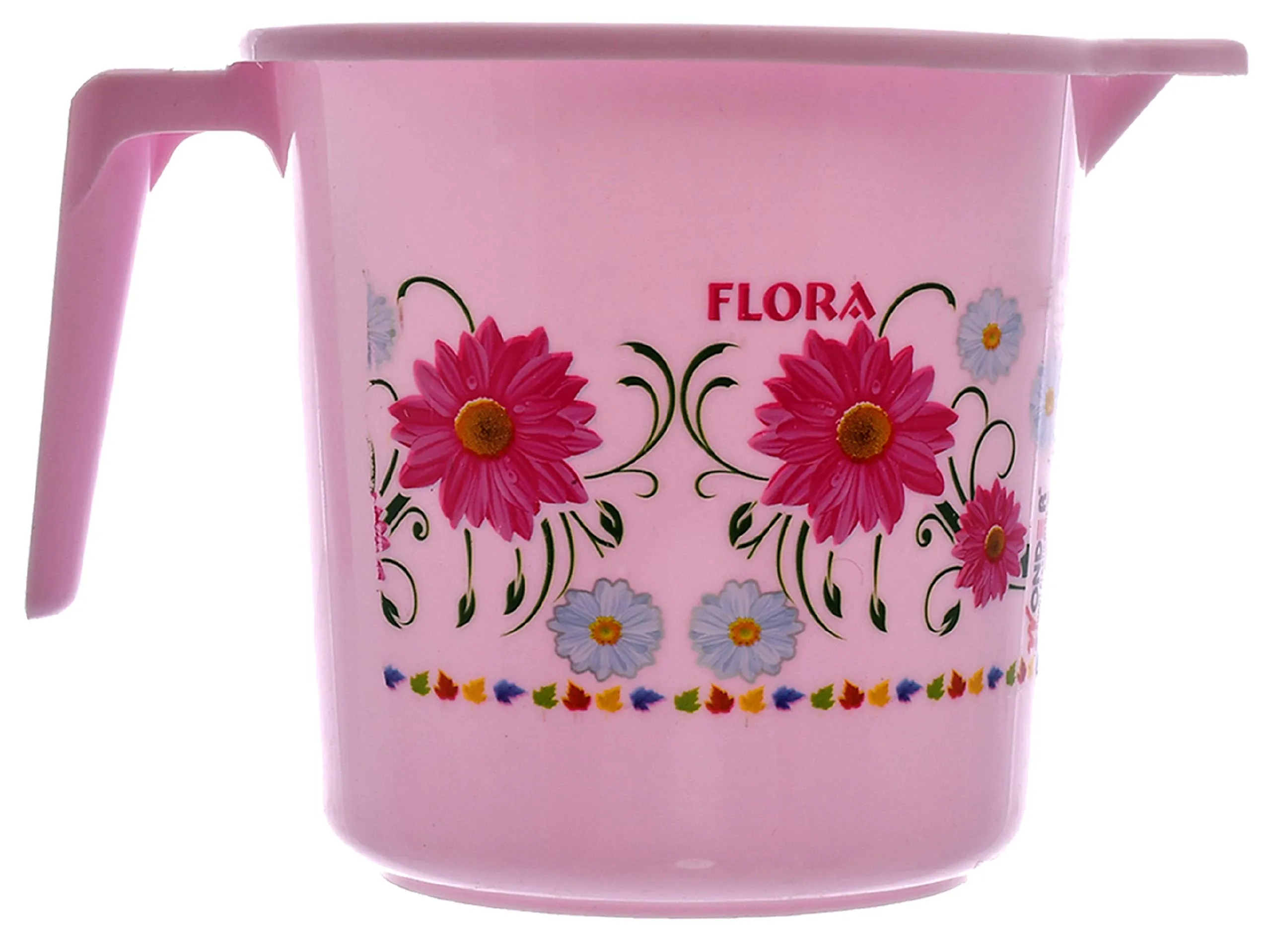 Kuber Industries Floral Printed Virgin Plastic 8 Pieces Bathroom Mug, 1000 ml (Blue & Pink)-KUBMART1256