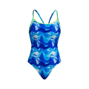 Ladies Diamond Back One Piece | Dive In