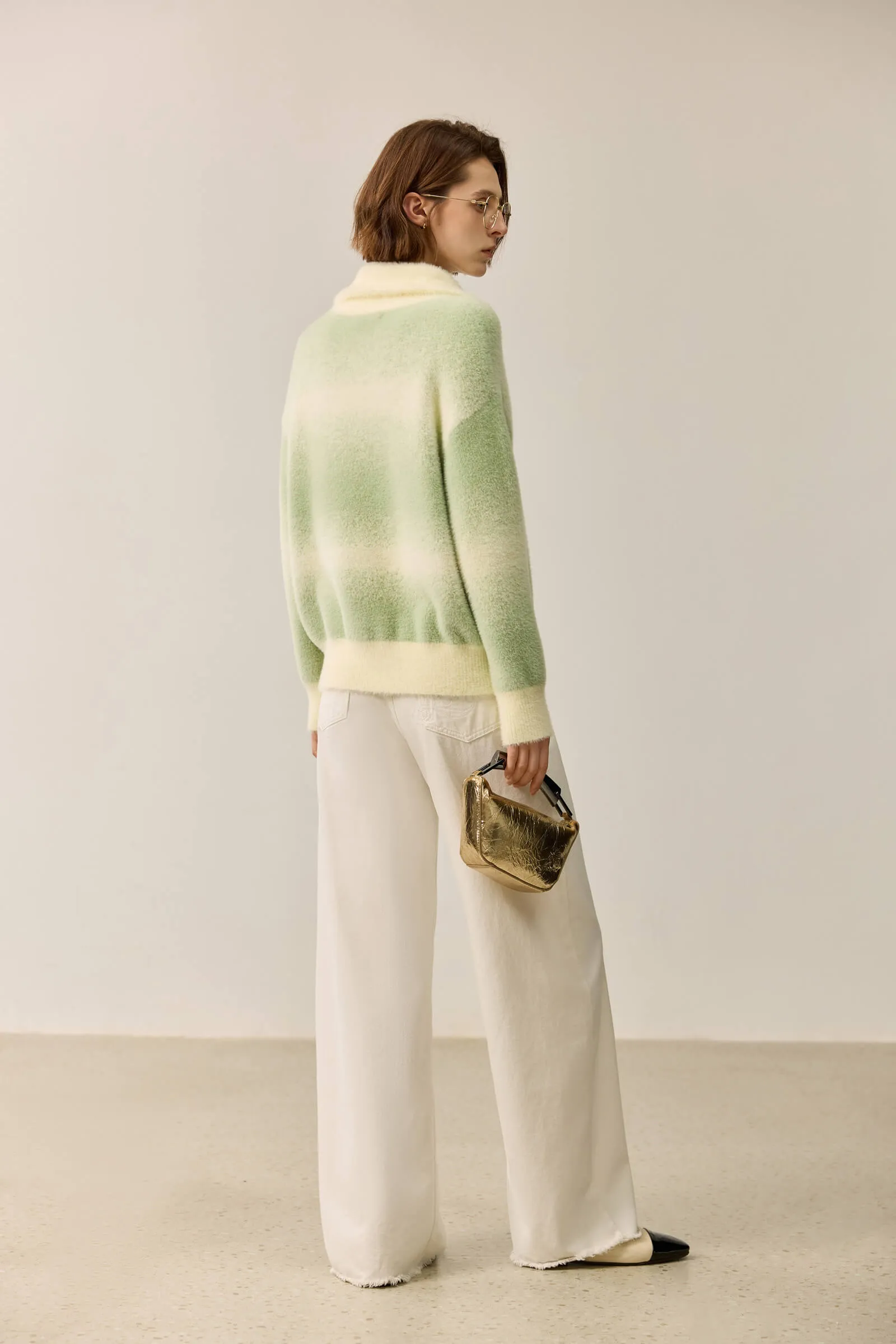 LILY Soothing Gradient Green Sweater