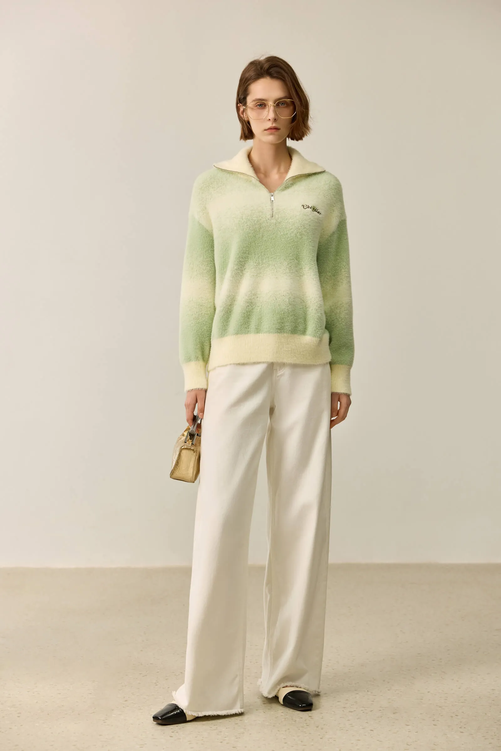 LILY Soothing Gradient Green Sweater