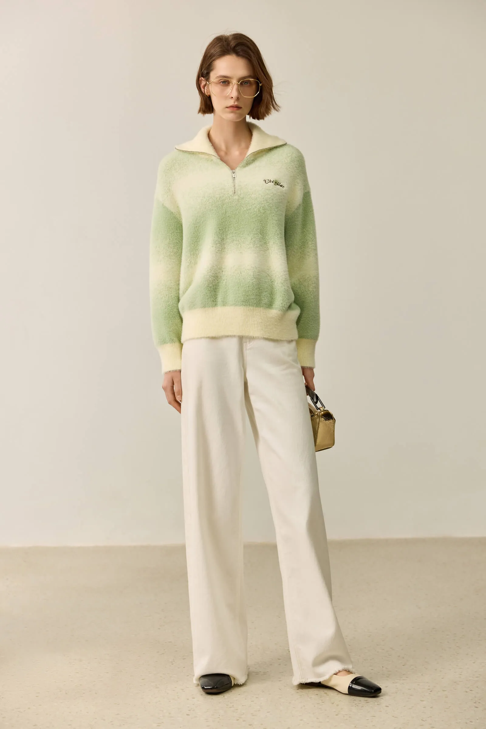 LILY Soothing Gradient Green Sweater