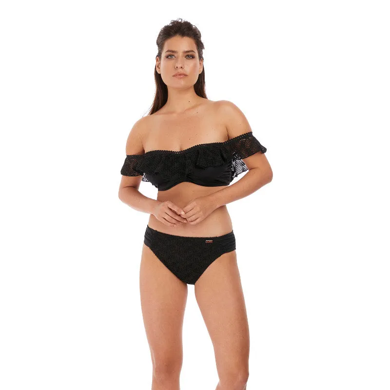 Marseille Black Mid Rise Bikini Brief - Fantasie Swim