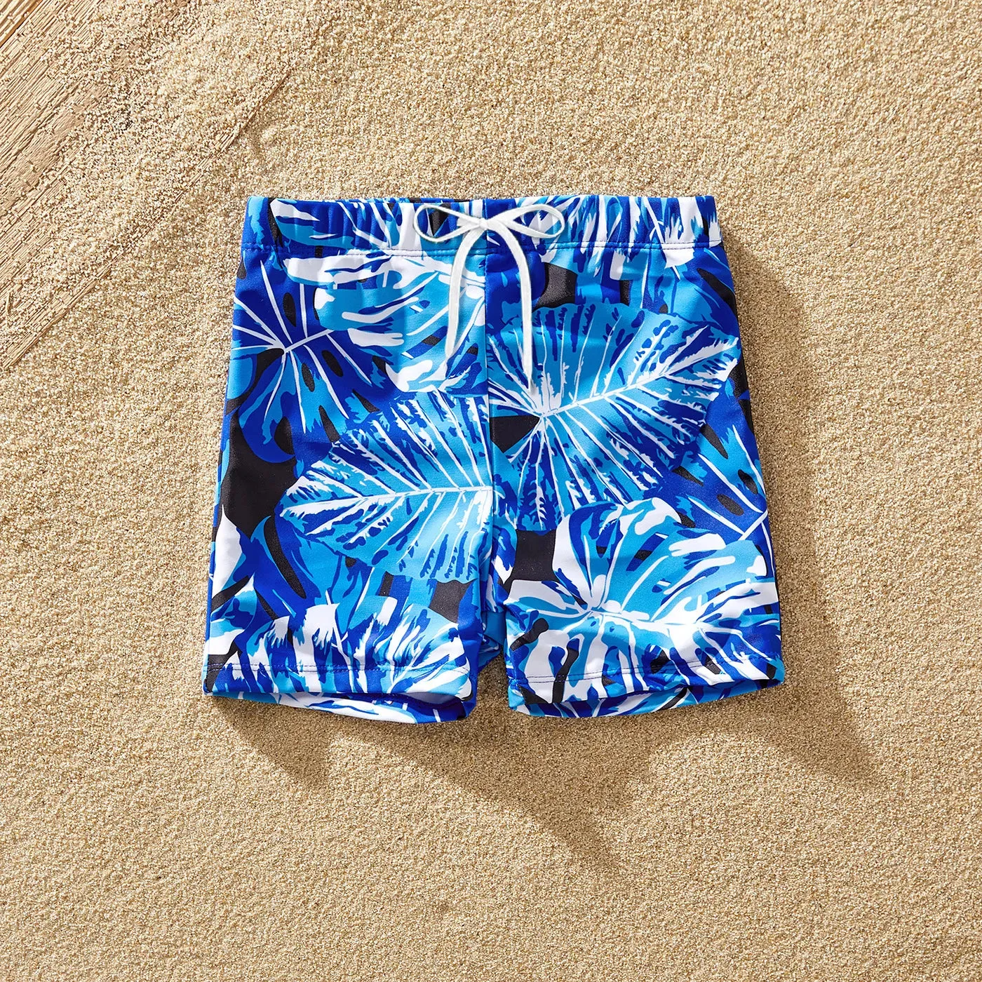 Matching Family Swimwear Blue Plant Floral Swimsuit