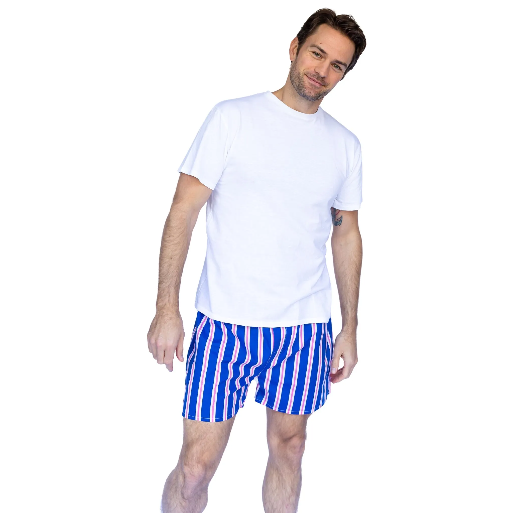 Men's Andy Cohen Blue Stripe Boxer Shorts