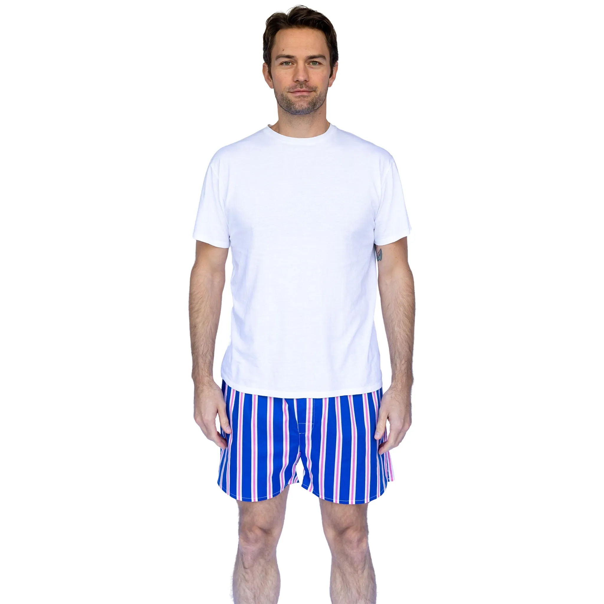 Men's Andy Cohen Blue Stripe Boxer Shorts