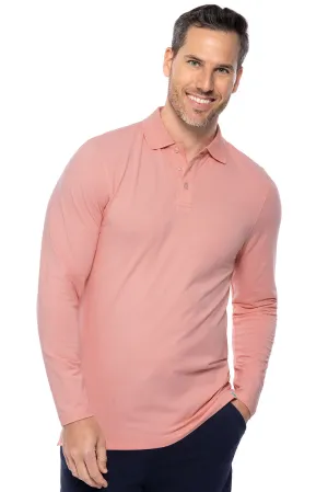 Men's Coppitt Long Sleeve Weekend Polo  |  Peachy Pink