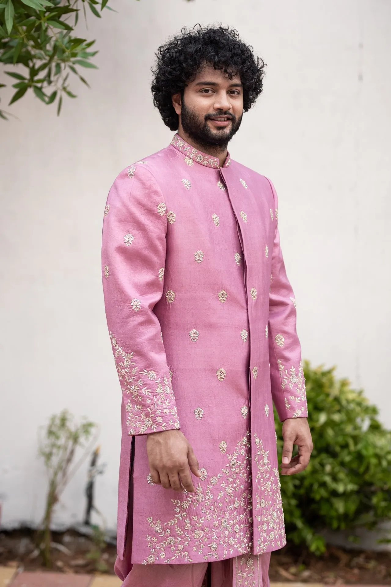 Men's Dusty Purple Sherwani Sets - Hilo Design