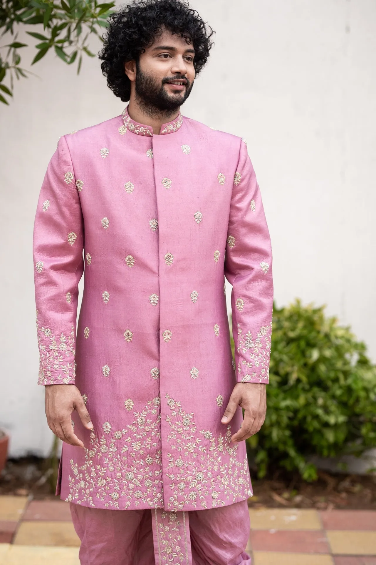 Men's Dusty Purple Sherwani Sets - Hilo Design