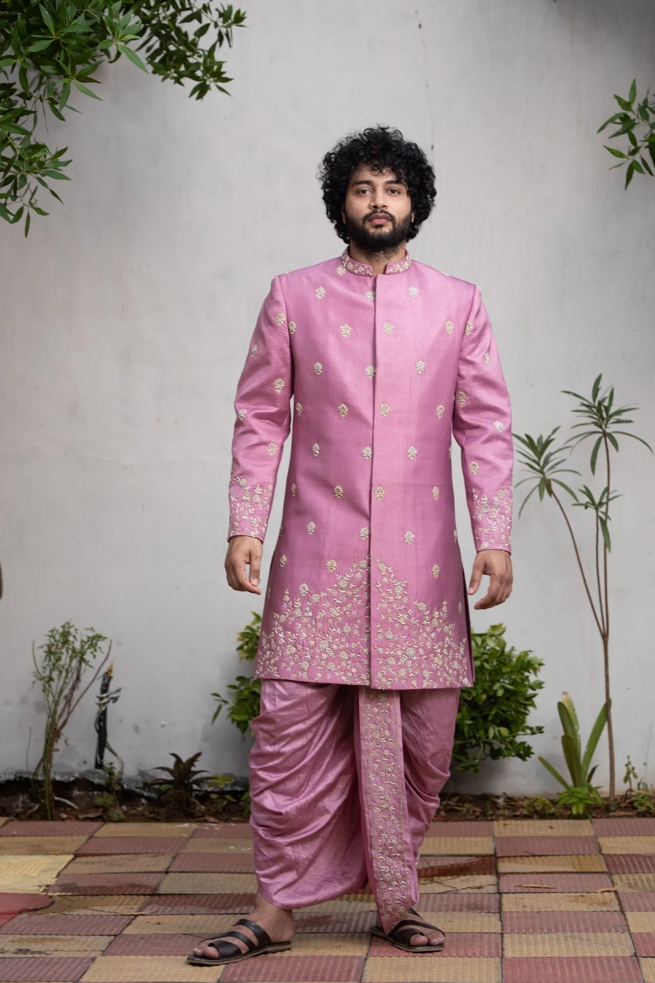 Men's Dusty Purple Sherwani Sets - Hilo Design