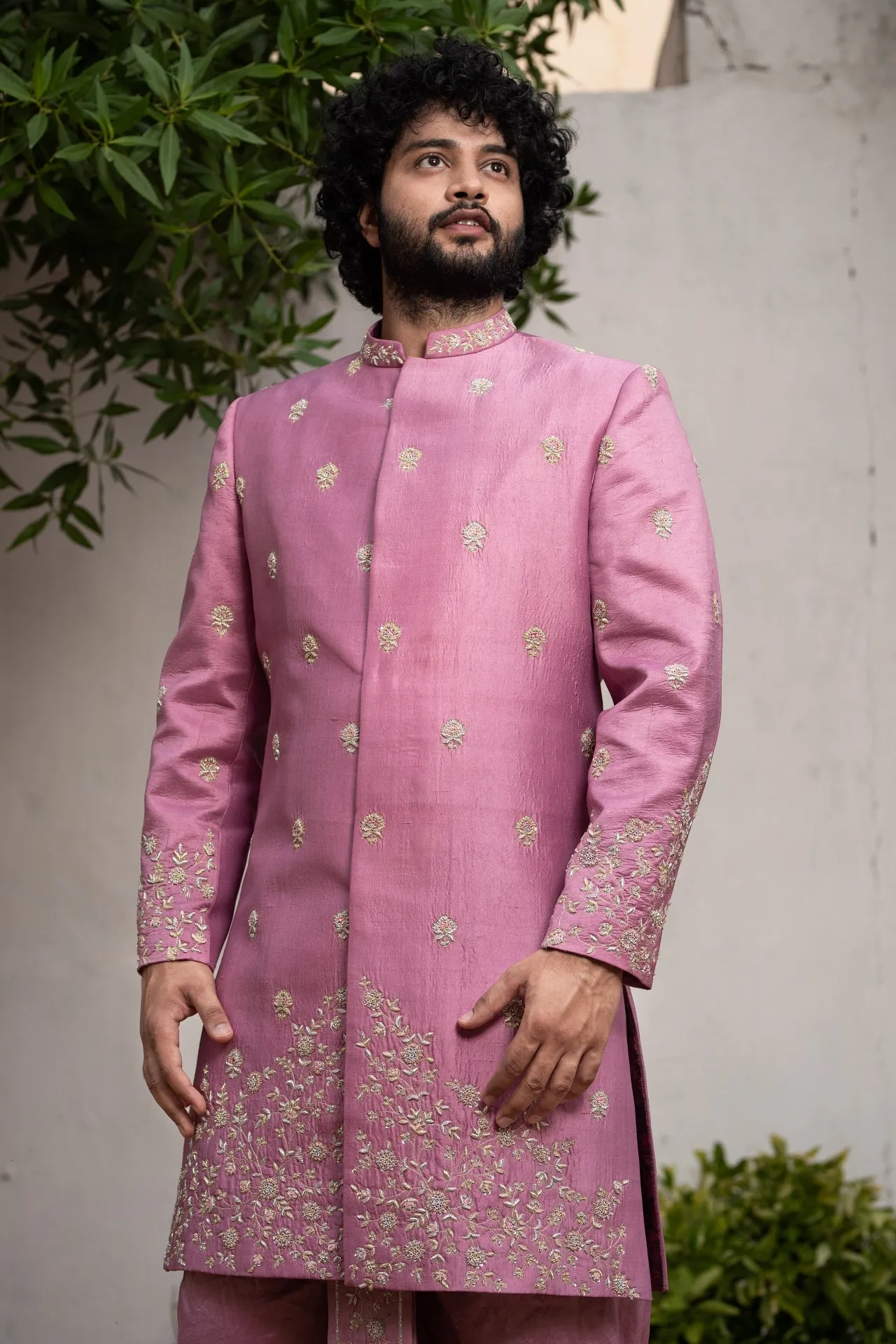 Men's Dusty Purple Sherwani Sets - Hilo Design