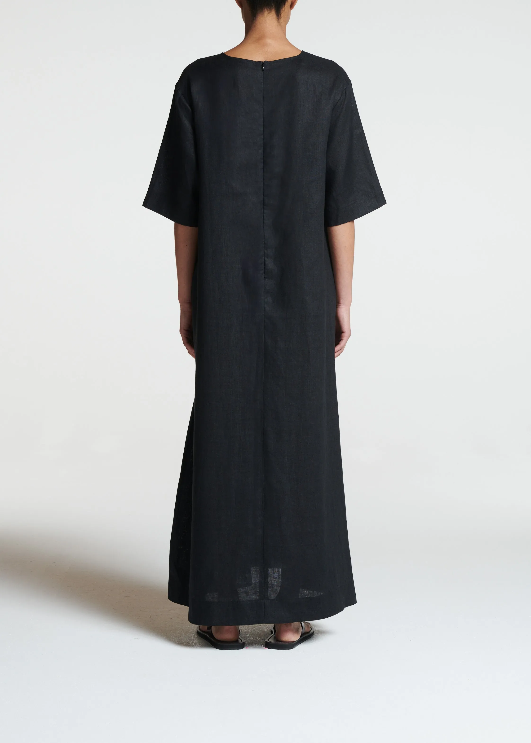 Mina Dress Black Linen