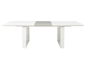 Modern White Lacquer Conference Table with Gray Lacquer Extension (80" W to 100" W)