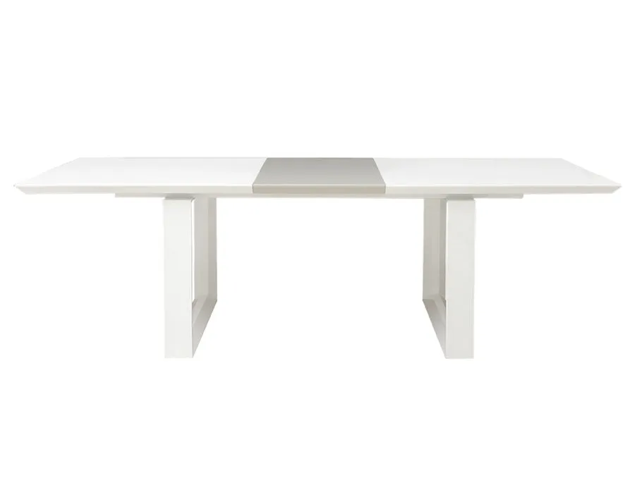 Modern White Lacquer Conference Table with Gray Lacquer Extension (80" W to 100" W)