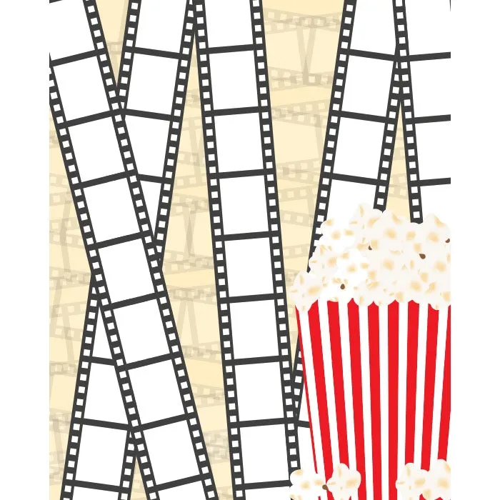 Movie Film & Popcorn Printed Backdrop