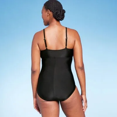 New - Kona Sol Women's Front One Piece Swimsuit Full Coverage Tank Swimwear