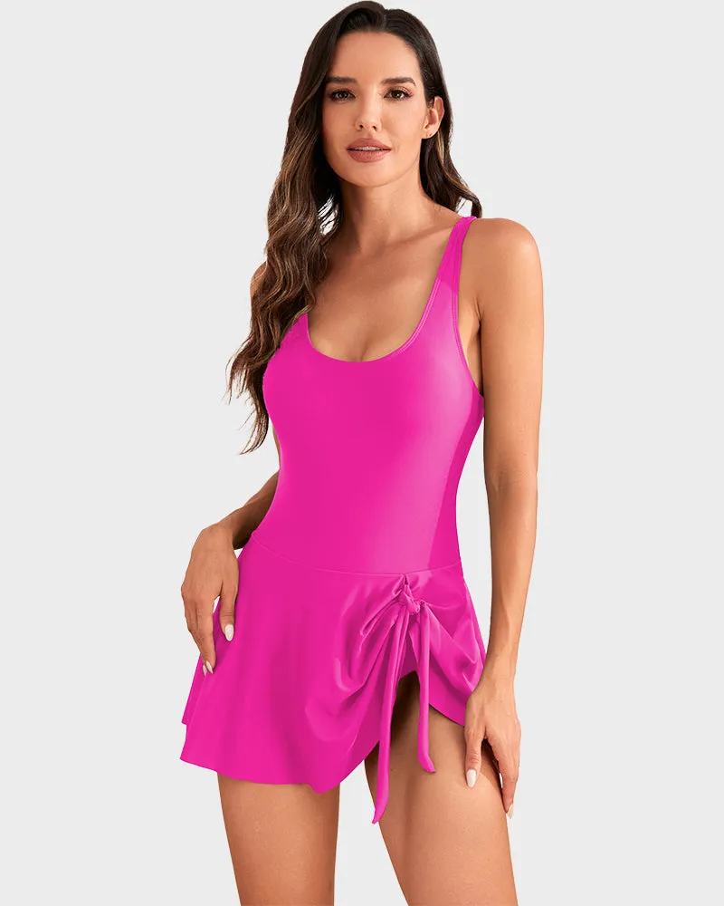 One Piece Tummy Control Tie Knot Swimsuits