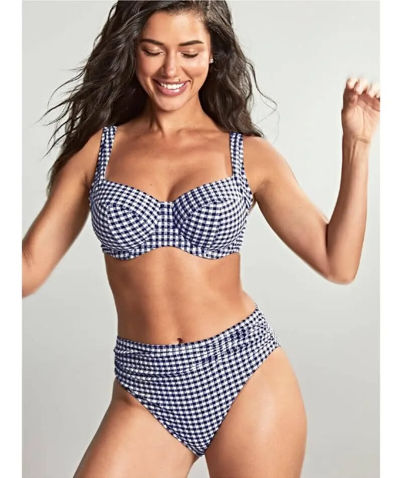 Panache Swimwear Gingham Midi Pant - Navy Gingham